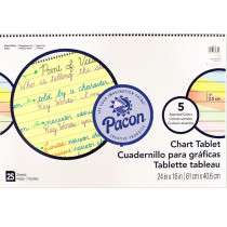 PAC74732 - 1 Ruled Cursive Cover 25 Ct 24 In X 16 In Assorted in Chart Tablets