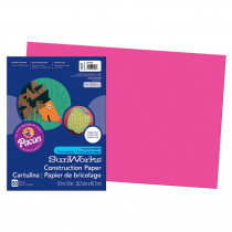 PAC9107 - Sunworks 12X18 Hot Pink 50Ct Construction Paper in Construction Paper