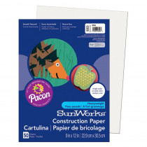 PAC9203 - Sunworks 9X12 White 50Ct Construction Paper in Construction Paper