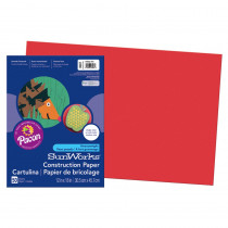 PAC9907 - Sunworks 12X18 Holiday Red 50Ct Construction Paper in Construction Paper