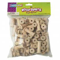 Wood Spools, Natural Wood, 1/2" to 2", 60 Pieces - PACAC3570 | Dixon Ticonderoga Co - Pacon | Wooden Shapes