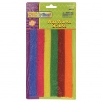 Wax Works Sticks, Assorted Hot Colors, 8", 48 Pieces - PACAC4171 | Dixon Ticonderoga Co - Pacon | Wax