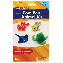 Pom Pon Animal Kit, Ocean Animals, Assorted Sizes, 1 Kit Makes 4 Animals - PACAC5709 | Dixon Ticonderoga Co - Pacon | Art & Craft Kits