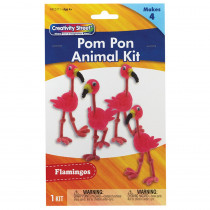 Pom Pon Animal Kit, Flamingos, 2" x 2.75" x 5.25", 1 Kit Makes 4 Animals - PACAC5711 | Dixon Ticonderoga Co - Pacon | Art & Craft Kits
