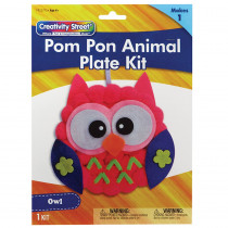 Pom Pon Animal Plate Kit, Owl, 7" x 8" x 1", 1 Kit - PACAC5715 | Dixon Ticonderoga Co - Pacon | Art & Craft Kits