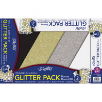PACCAR38228 - Glitter Poster Board 4 Ast Colors 5 Sheets Kit in Poster Board