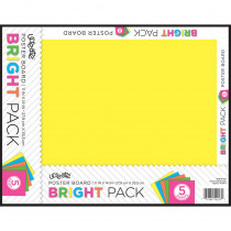 Neon Poster Board, 5 Assorted Colors, 11" x 14", 5 Sheets/Pack, Carton of 24 Packs - PACCAR614 | Dixon Ticonderoga Co - Pacon | Poster Board