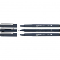 Pictus Fineliners, Wallet, 3 Pieces, Black Ink, Assorted Sizes - PSY197593 | Rediform Inc | Pens