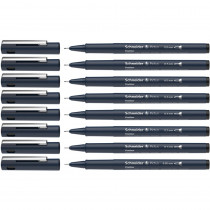 Pictus Fineliners, Wallet, 8 Pieces, Black Ink, Assorted Sizes - PSY197598 | Rediform Inc | Pens