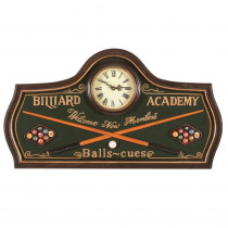 BILLIARD ACADEMY CLOCK - RGM-R824 | RAM Game Room | Indoor Décor