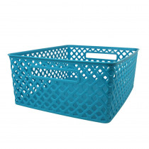 ROM74108 - Medium Turquoise Woven Basket in General