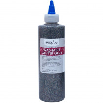 Washable Glitter Glue, 8 oz., Multi-Color - RPC146100 | Rock Paint / Handy Art | Glitter