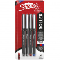 Sharpie Rollerball Pen, Needle Point (0.5mm), Assorted, 4 Count - SAN2093224 | Sanford L.P. | Pens