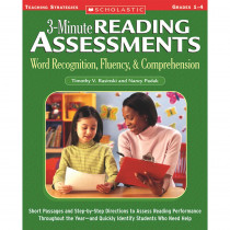 3-Minute Reading Assessments: Word Recognition, Fluency, and Comprehension: Grades 1-4 - SC-0439650895 | Scholastic Teaching Resources | Reading Skills