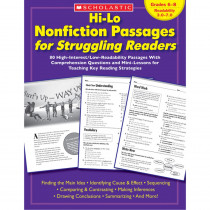 Hi-Lo Nonfiction Passages for Struggling Readers, Grades 6-8 - SC-0439694981 | Scholastic Teaching Resources | Reading Skills