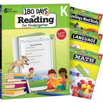 180 Days Reading, Spelling, Language, & Math Grade K: 4-Book Set - SEP147634 | Shell Education | Cross-Curriculum Resources
