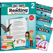 180 Days Reading, Spelling, Language, & Math Grade 2: 4-Book Set - SEP147636 | Shell Education | Cross-Curriculum Resources