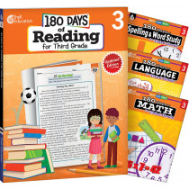 180 Days Reading, Spelling, Language, & Math Grade 3: 4-Book Set - SEP147637 | Shell Education | Cross-Curriculum Resources