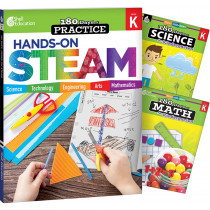180 Days STEAM, Science, & Math Grade K: 3-Book Set - SEP147641 | Shell Education | Activity Books & Kits