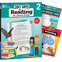 180 Days Reading, High-Frequency Words, & Printing Grade 2: 3-Book Set - SEP147651 | Shell Education | Reading Skills