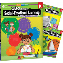 180 Days Social-Emotional Learning, Writing, & Spelling Grade K: 3-Book Set - SEP147652 | Shell Education | Writing Skills