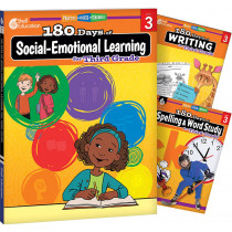 180 Days Social-Emotional Learning, Writing, & Spelling Grade 3: 3-Book Set - SEP147655 | Shell Education | Writing Skills