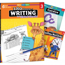 180 Days Writing, Spelling, & Cursive Grade 3: 3-Book Set - SEP147662 | Shell Education | Writing Skills
