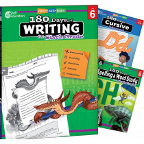 180 Days Writing, Spelling, & Cursive Grade 6: 3-Book Set - SEP147665 | Shell Education | Writing Skills