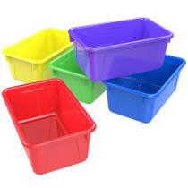 Small Cubby Bin, Assorted Colors, Set of 5 - STX62414U05C | Storex Industries | Storage Containers