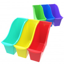 Small Book Bin, Assorted Color, Set of 6 - STX70113U06C | Storex Industries | Storage Containers