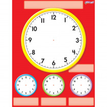 T-27312 - Clocks Wipe Off Chart 17X22 in Dry Erase Sheets