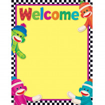 T-38475 - Sock Monkey Welcome Learning Chart in Classroom Theme
