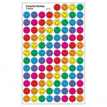 T-46134 - Superspots Stickers Colorful 800/Pk Smiles Acid-Free in Stickers