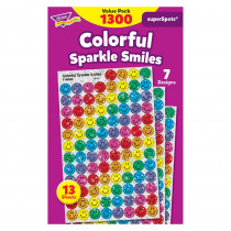 T-46909 - Superspots Variety 1300/Pk Colorful Smiles Sparkle in Stickers