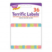Cheerful Stripes Terrific Labels, 36 Count - T-68130 | Trend Enterprises Inc. | Name Tags