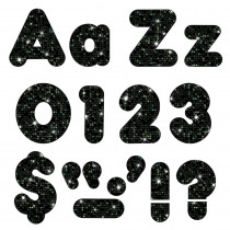 T-79944 - Black Sparkle 4In Combo Pack Uppercase Lowercase in Letters