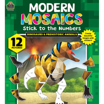 Dinosaurs Modern Mosaics Stick to the Numbers - TCR10326 | Teacher Created Resources | Art Activity Books