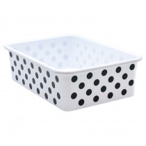 Black Polka Dots on White Large Plastic Storage Bin - TCR20419 | Teacher Created Resources | Storage Containers
