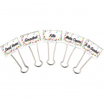 TCR20855 - Confetti Binder Clips Large Mgmt in Clips