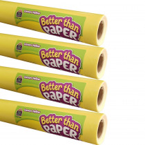 Better Than Paper Bulletin Board Roll, 4' x 12', Lemon Yellow, Pack of 4 - TCR32350 | Teacher Created Resources | Bulletin Board & Kraft Rolls