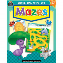 Mazes Write-On Wipe-Off Book, Grade K-1 - TCR3295 | Teacher Created Resources | Skill Builders