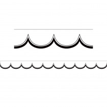 White with Black Scalloped Die-Cut Border Trim - TCR3951 | Teacher Created Resources | Border/Trimmer