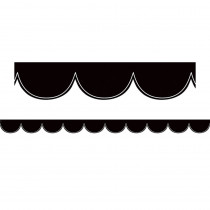 Black with White Scalloped Die-Cut Border Trim - TCR3953 | Teacher Created Resources | Border/Trimmer