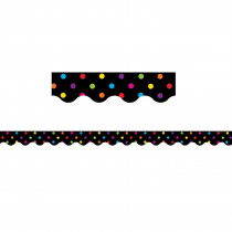 TCR4648 - Black/Multicolor Dots Scalloped Border Trim in Border/trimmer