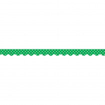 TCR5498 - Green Mini Polka Dots Scalloped Border Trim in Border/trimmer