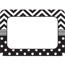 TCR5548 - B&W Chevron And Dots Name Tags in Name Tags