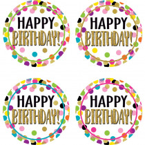 Confetti Happy Birthday Wear 'Em Badges - TCR5598 | Teacher Created Resources | Badges