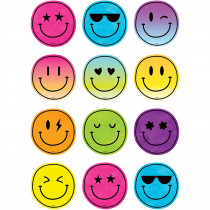 Brights 4Ever Smiley Faces Mini Accents, Pack of 36 - TCR6934 | Teacher Created Resources | Accents