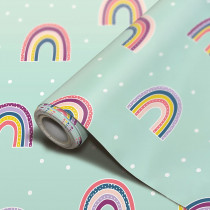 Peel and Stick Decorative Paper Roll, 17-1/2" x 10 ft, Oh Happy Day Rainbow - TCR70006 | Teacher Created Resources | Contact Paper