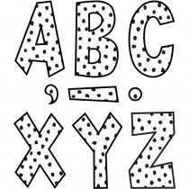 Black Painted Dots on White 7 Fun Font Letters - TCR70102 | Teacher Created Resources | Letters"